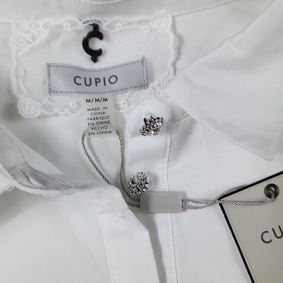 NEW Cupio Asymmetric Point Collar Tunic Mini Dress Size M Bright White Hi Low - Picture 6 of 11